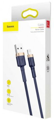 Купить Кабель для iPod, iPhone, iPad Baseus Cafule (CALKLF-BV3) USB to Lightning 1m (Gold/Blue)